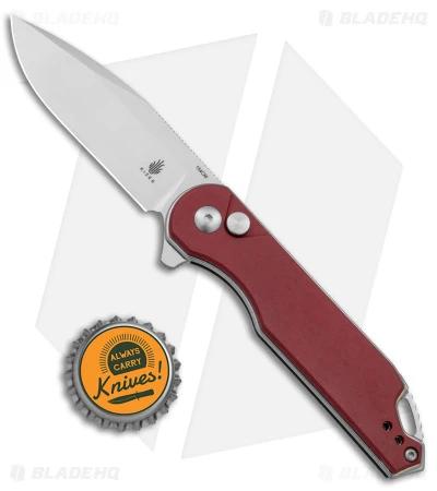 Kizer Assassin Button Lock Flipper Knife Red Micarta (3.15" Satin) V3549C2 - Image 4