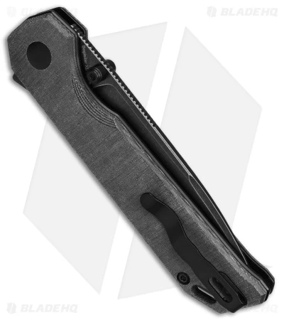 Kizer Azo Vanguard Begleiter XL Button Lock Knife Black Micarta (3.9" Black SW) - Image 3