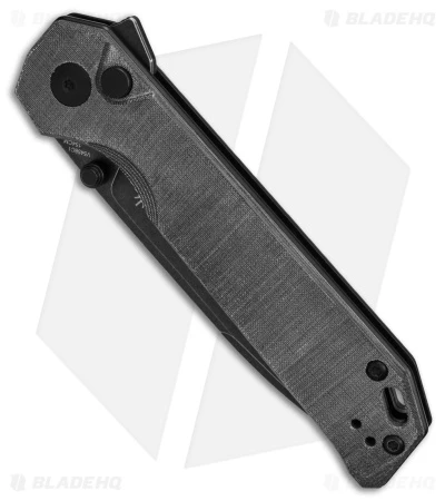 Kizer Azo Vanguard Begleiter XL Button Lock Knife Black Micarta (3.9" Black SW) - Image 2