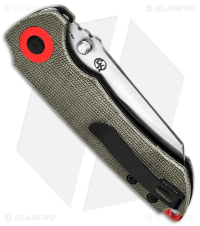 Kizer Christensen Critical Mini Liner Lock Knife Green Micarta (3" Satin) - Image 3