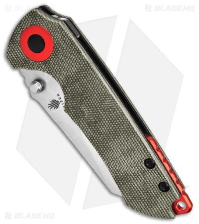 Kizer Christensen Critical Mini Liner Lock Knife Green Micarta (3" Satin) - Image 2