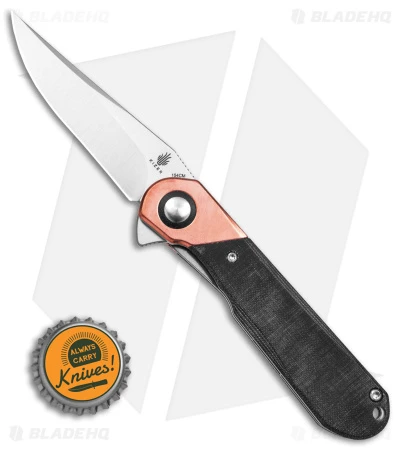 Kizer Vanguard Comet Liner Lock Knife Copper/Black Micarta (2.9" Satin) - Image 5
