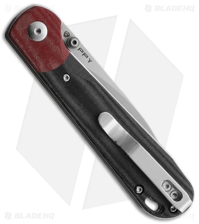 Kizer Cutlery Vanguard Azo PPY Liner Lock Knife Gray/Red Micarta (3.27" Satin) - Image 2