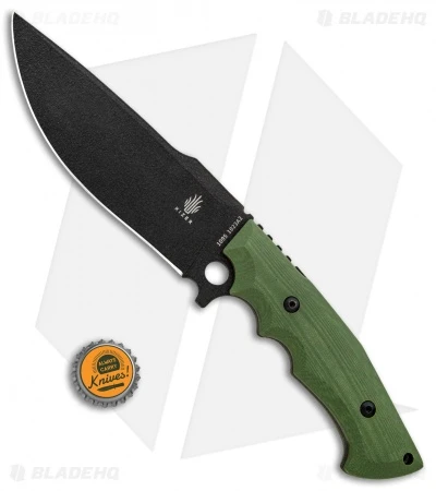 Kizer Cutlery Salient Fixed Blade Knife Green G-10 (6.25" Black) E613 - Image 4