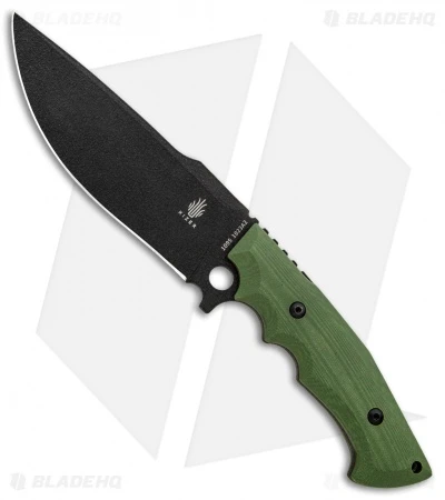 Kizer Cutlery Salient Fixed Blade Knife Green G-10 (6.25" Black) E613