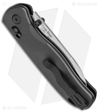 Kizer Azo Drop Bear Clutch Lock Knife Black Aluminum (3.15" Satin) V3619C1 - Image 3