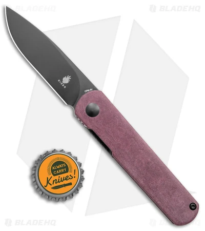 Kizer Feist Drop Point Front Flipper Knife Red Richlite (2.8" Black) - Image 5