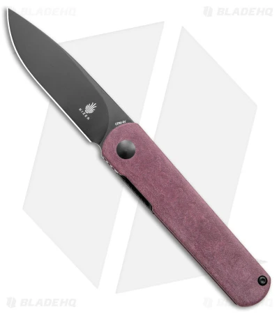 Kizer Feist Drop Point Front Flipper Knife Red Richlite (2.8" Black)
