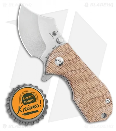 Kizer Flip Shank Frame Lock Knife Tan Micarta (2" Stonewash) Ki2521A3 - Image 4
