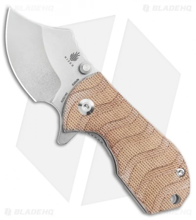 Kizer Flip Shank Frame Lock Knife Tan Micarta (2" Stonewash) Ki2521A3