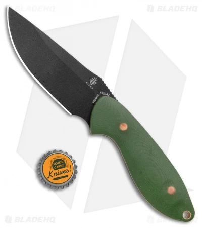 Kizer Garza Sequoia Fixed Blade Knife OD Green G-10 (3.78" Black) 1022A2 - Image 4