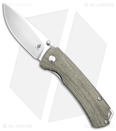 Kizer Hennicke T1 Frame Lock Knife Green Micarta (3.2" Stonewash) V3490C1