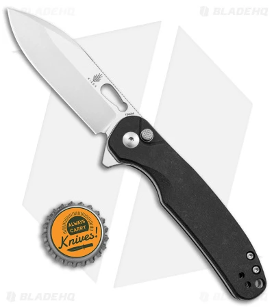Kizer Hic-cup Button Lock Knife Black Micarta (3.15" Satin) V3606C2 - Image 5