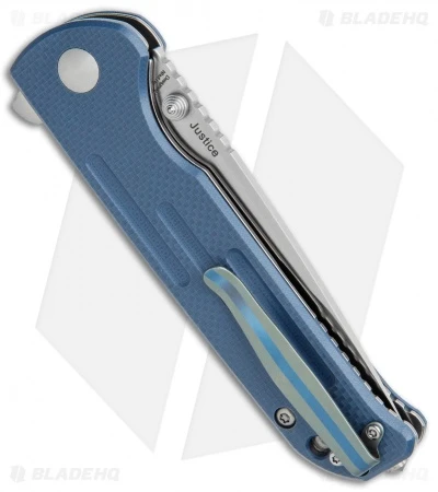 Kizer Justice Liner Lock Flipper Knife Blue G-10 (3.75" Satin) V4543C2 - Image 3