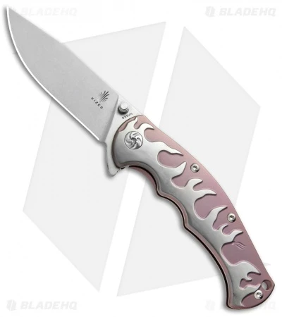 Kizer Luminare Frame Lock Knife Purple Titanium (3.625" Stonewash) Ki4447