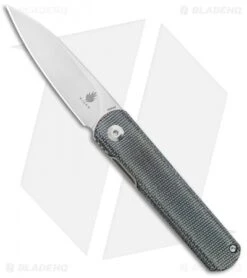 Kizer Lundquist Feist Front Flipper Knife Black Micarta (2.8" Stonewash)