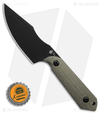 Kizer Maverick Customs Harpoon Fixed Blade Knife Green Micarta (3.75" Black) 10V - Image 4