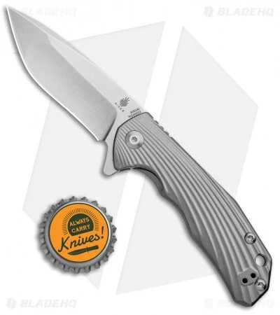 Kizer Ning Shoal Frame Lock Knife 3D Titanium (3" Stonewash) Ki3469S2 - Image 4