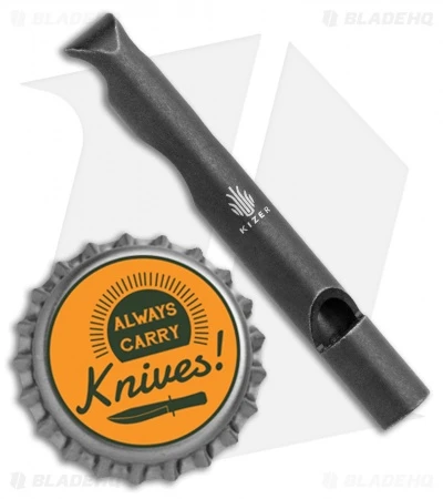 Kizer Siren 1 EDC Whistle Bottle Opener Keychain - Black Ti - Image 3