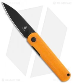 Kizer Vanguard Feist Front Flipper Translucent Orange G-10 (2.8" Black) - BD1N