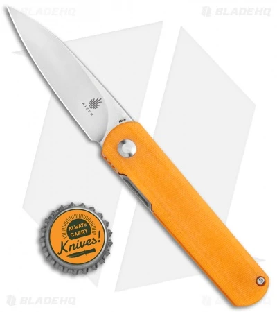 Kizer Vanguard Feist Front Flipper Translucent Orange G-10 (2.8" Stonewash BD1N) - Image 4