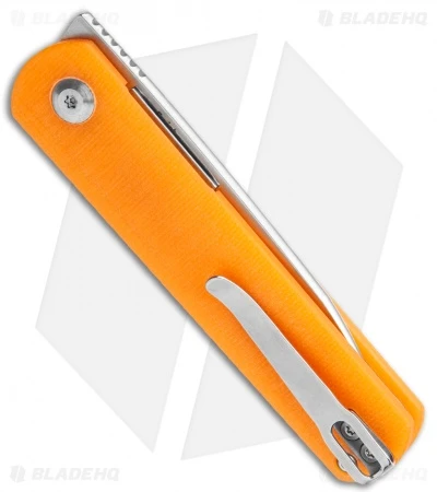Kizer Vanguard Feist Front Flipper Translucent Orange G-10 (2.8" Stonewash BD1N) - Image 3