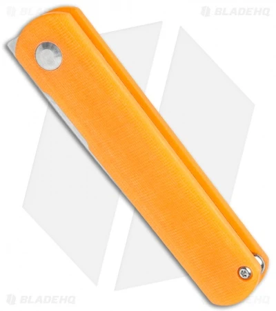 Kizer Vanguard Feist Front Flipper Translucent Orange G-10 (2.8" Stonewash BD1N) - Image 2