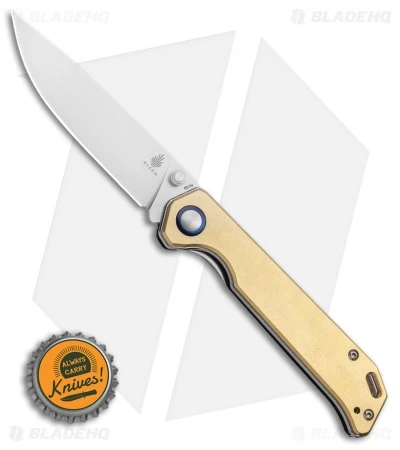 Kizer Vanguard Brass Begleiter Liner Lock Knife (3.5" Stonewash) - Image 4