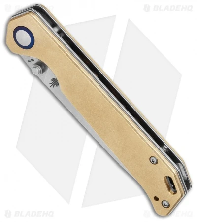 Kizer Vanguard Brass Begleiter Liner Lock Knife (3.5" Stonewash) - Image 2