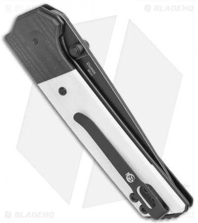 Kizer Vanguard Domin Mini Liner Lock Folding Knife Black/White G-10 (2.9" Black) - Image 3