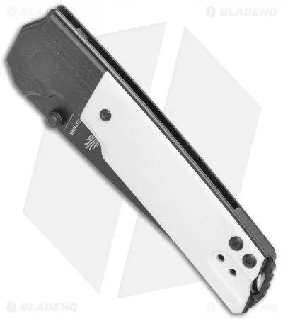 Kizer Vanguard Domin Mini Liner Lock Folding Knife Black/White G-10 (2.9" Black) - Image 2