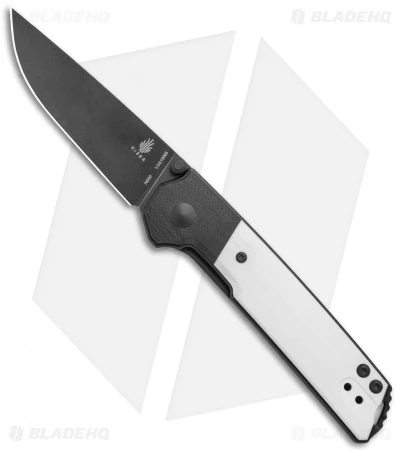Kizer Vanguard Domin Mini Liner Lock Folding Knife Black/White G-10 (2.9" Black)