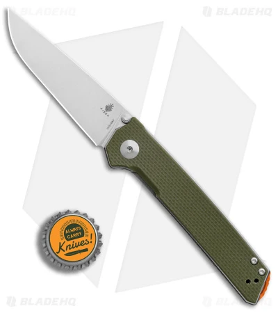 Kizer Vanguard Series Domin Liner Lock Knife Green G-10 (3.5" Stonewash) V4516A2 - Image 4