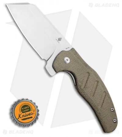 Kizer Vanguard Sheepdog Liner Lock Knife Green Micarta (3.2" Stonewash) - Image 4