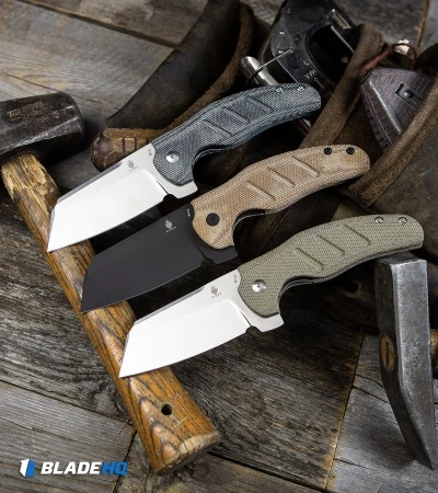 Kizer Vanguard Sheepdog Liner Lock Knife Green Micarta (3.2" Stonewash) - Image 6