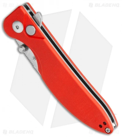 Kizer Vanguard Swaggs Swayback Button Lock Knife Red G-10 (3" Stonewash) V3566N3 - Image 2
