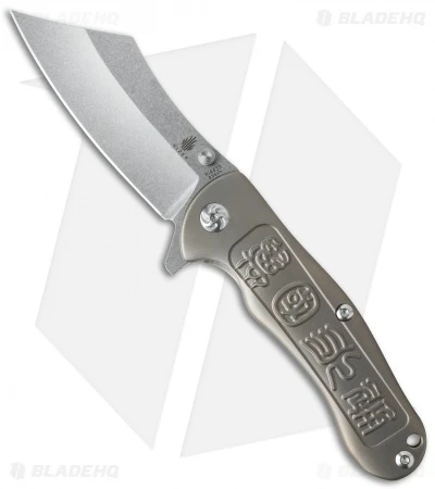 Kizer Zugang Frame Lock Knife Titanium (3.75" Stonewash) Ki4439