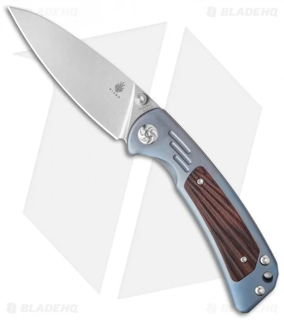 Kizer Corto Frame Lock Knife Blue Titanium/Red G-10 (3.5" Stonewash) Ki4459A2